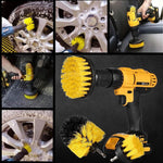 Carregar imagem no visualizador da galeria, Kit de escovas de limpeza para aparafusadora berbequim detalhe automóvel tapetes jantes bancos carro