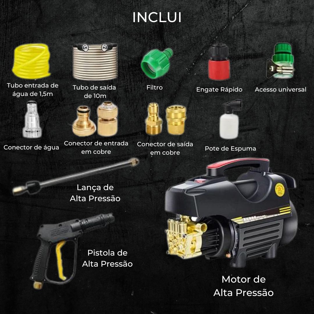 Máquina de Pressão de Água 3000W - Eficiência na Limpeza! – Tec2GO