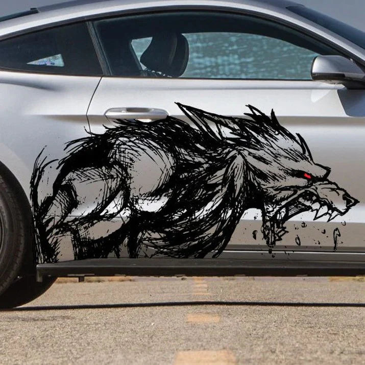 Autocolante Red Eyed Wolf: Personaliza o Teu Carro com Estilo e Atitude