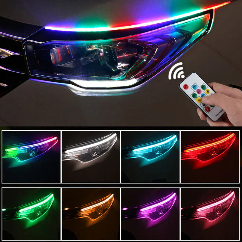DRL RGB com pisca dinâmico: destaca-te na estrada com luz diurna personalizada e moderna