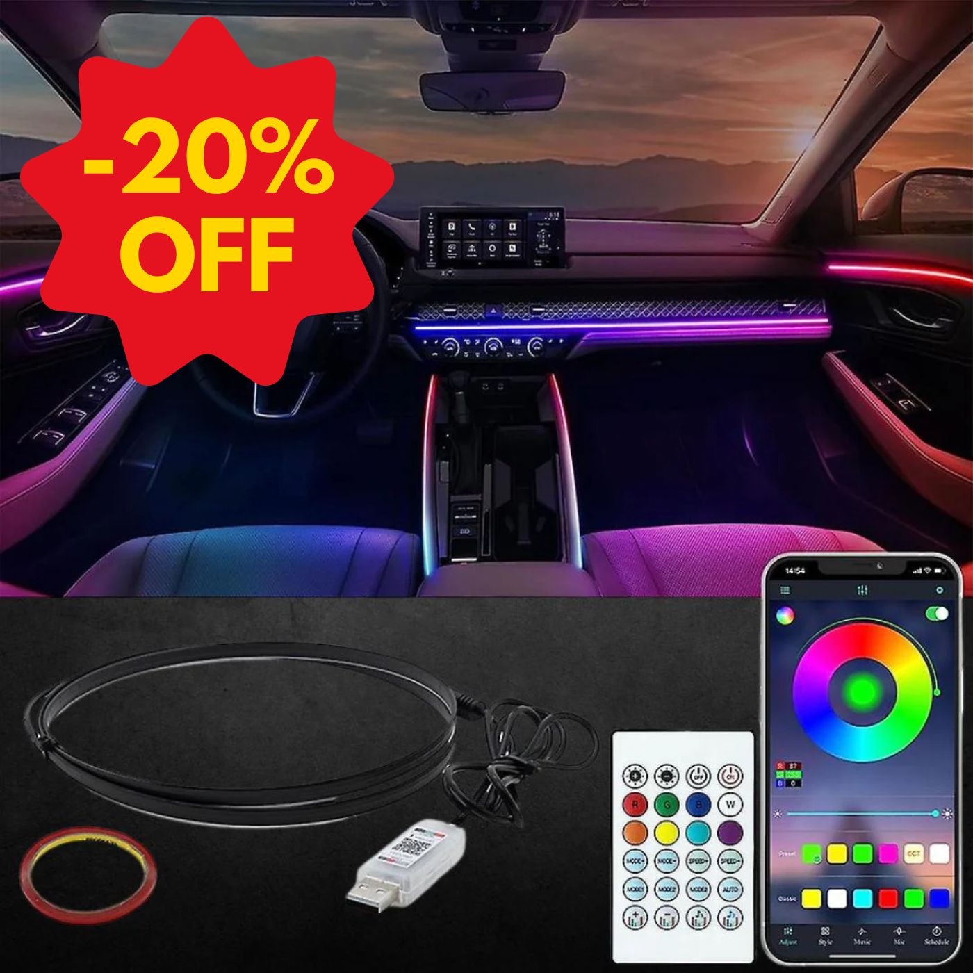 LED Acrílico para painel RGB - Tec2GO