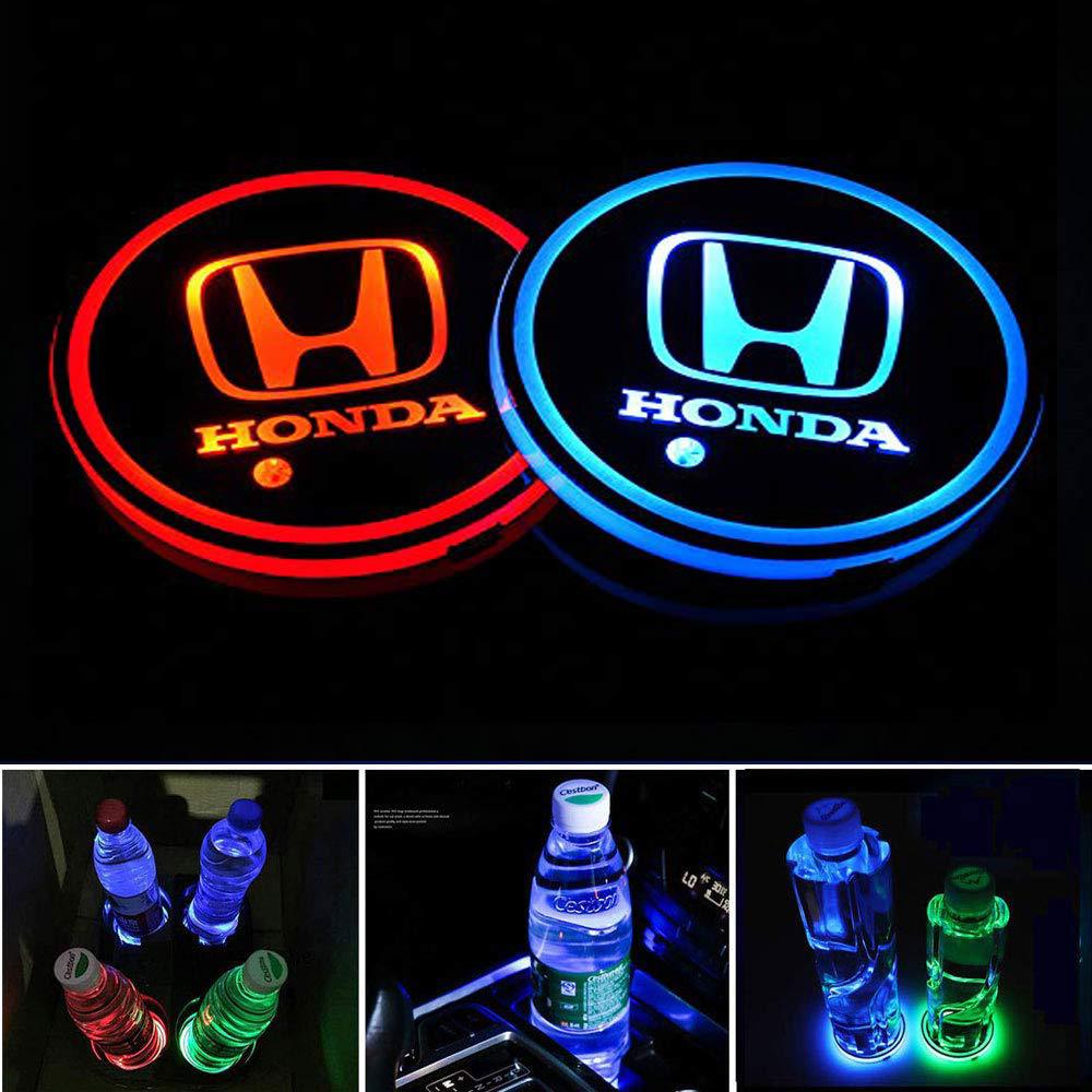 Base de Copos LED Com Logótipo Acessório Iluminação Automóvel Carro Honda