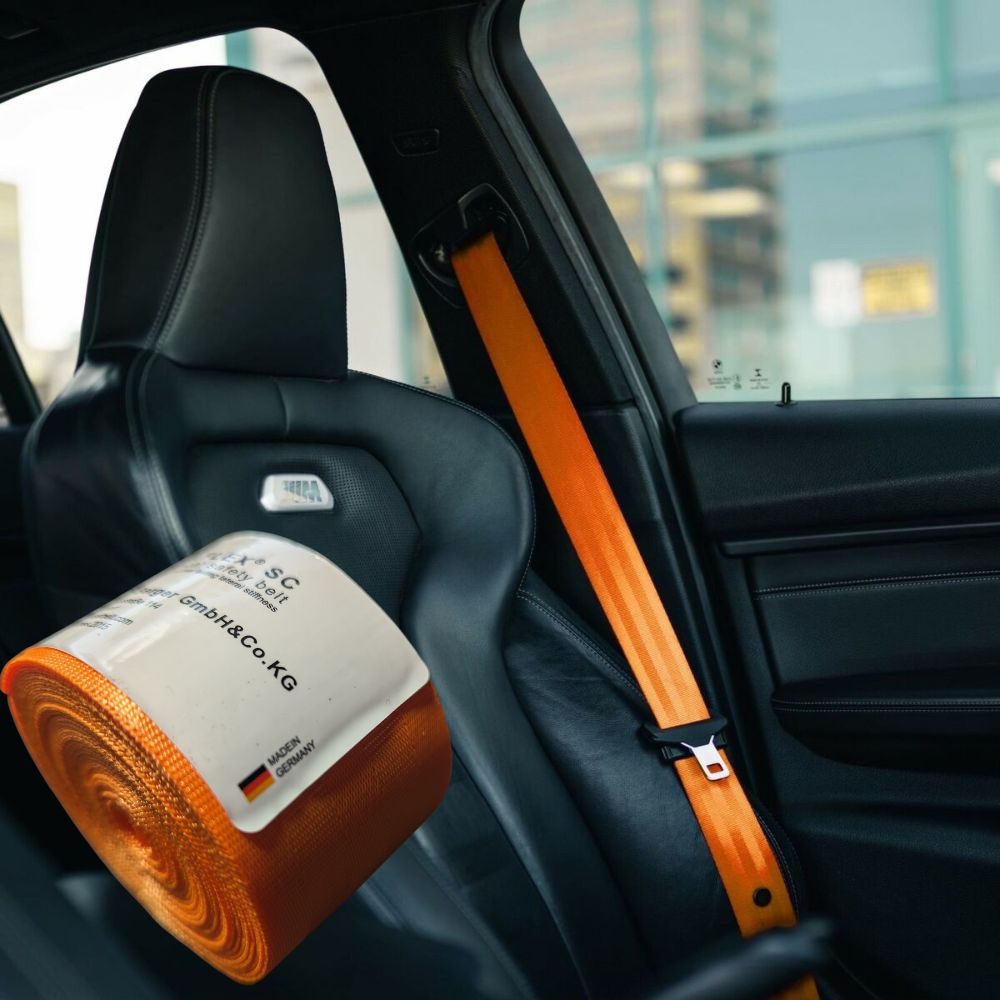 Cinto de segurança laranja para o interior do automóvel para personalização de carros