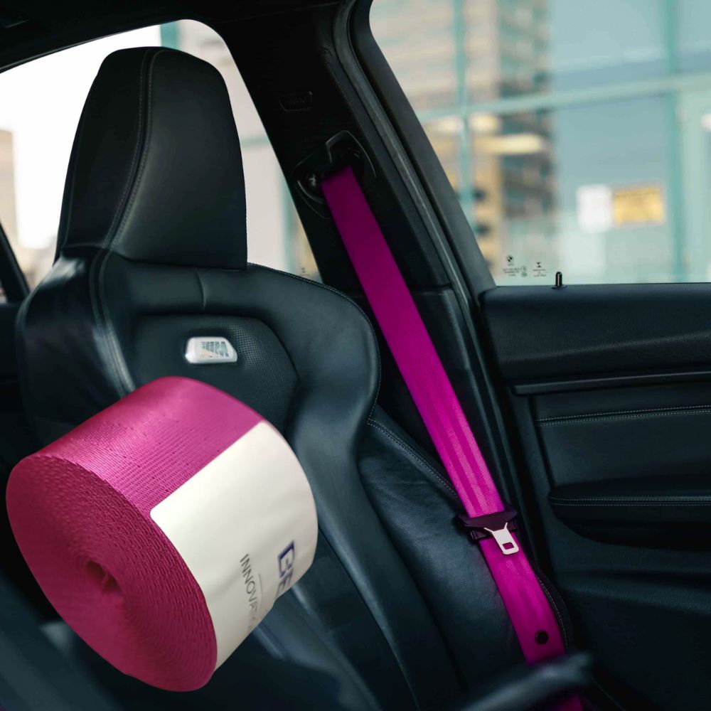 Cinto de Segurança roxo para interior de carro personalização automóvel