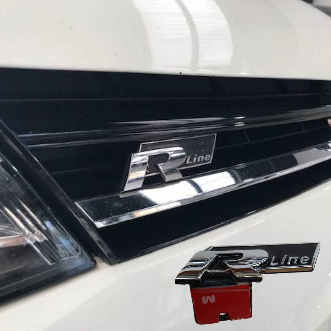 Emblemas de Series Exclusivas R Line para carro autocolante metal preto prateado