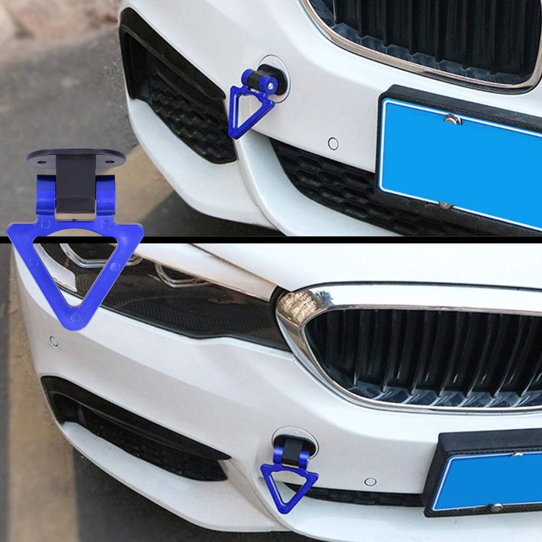 Gancho de Reboque Decorativo em formato de triângulo na cor que personaliza o exterior do automóvel e garante uma melhoria da estética do carro