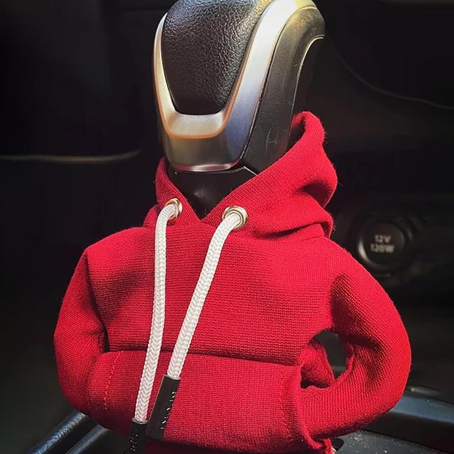 Capa para manípulo e mudanças em formato de Hoodie e sweatshirt na cor vermelho para personalizar o interior do carro automóvel de forma única