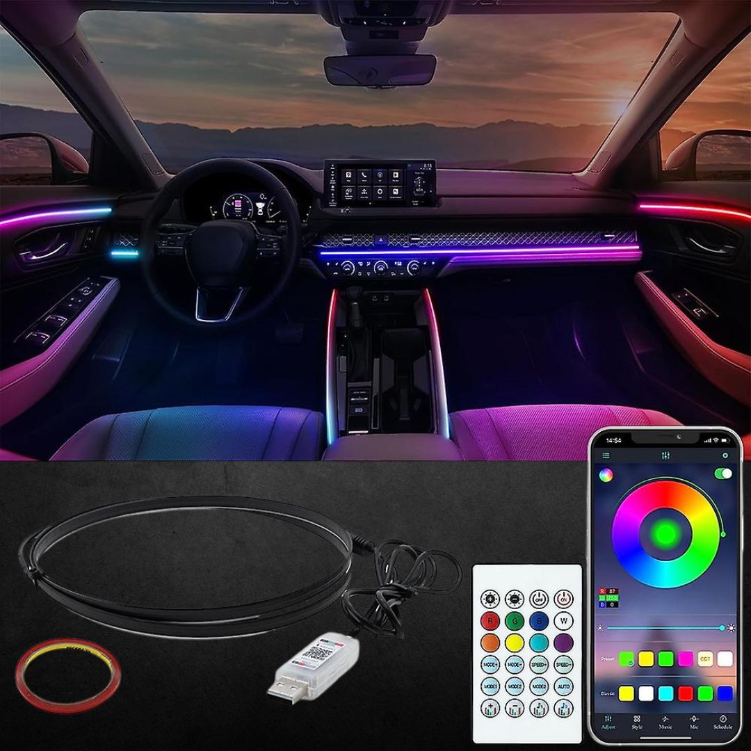 LED RGB em Acrilico para painel do automóvel para conseguir um ambiente colorido, moderno e sofisticado no interior 
