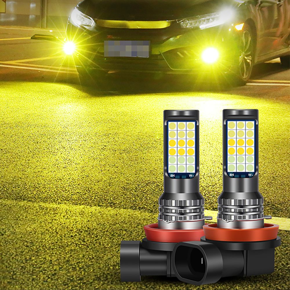 Lâmpadas Nevoeiro LED amarelos com carro de exemplo