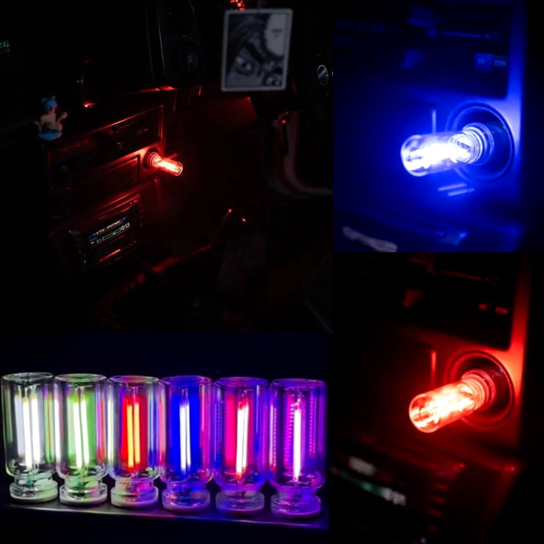 luz ambiente retro usb várias cores vermelho. azul, branco, roxo e verde com controlo touch