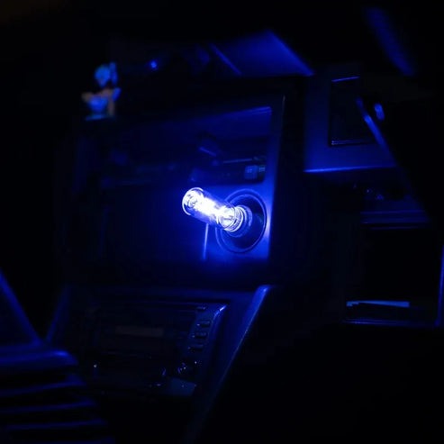 luz ambiente retro usb várias cores azul com controlo touch no interior do carro automóvel