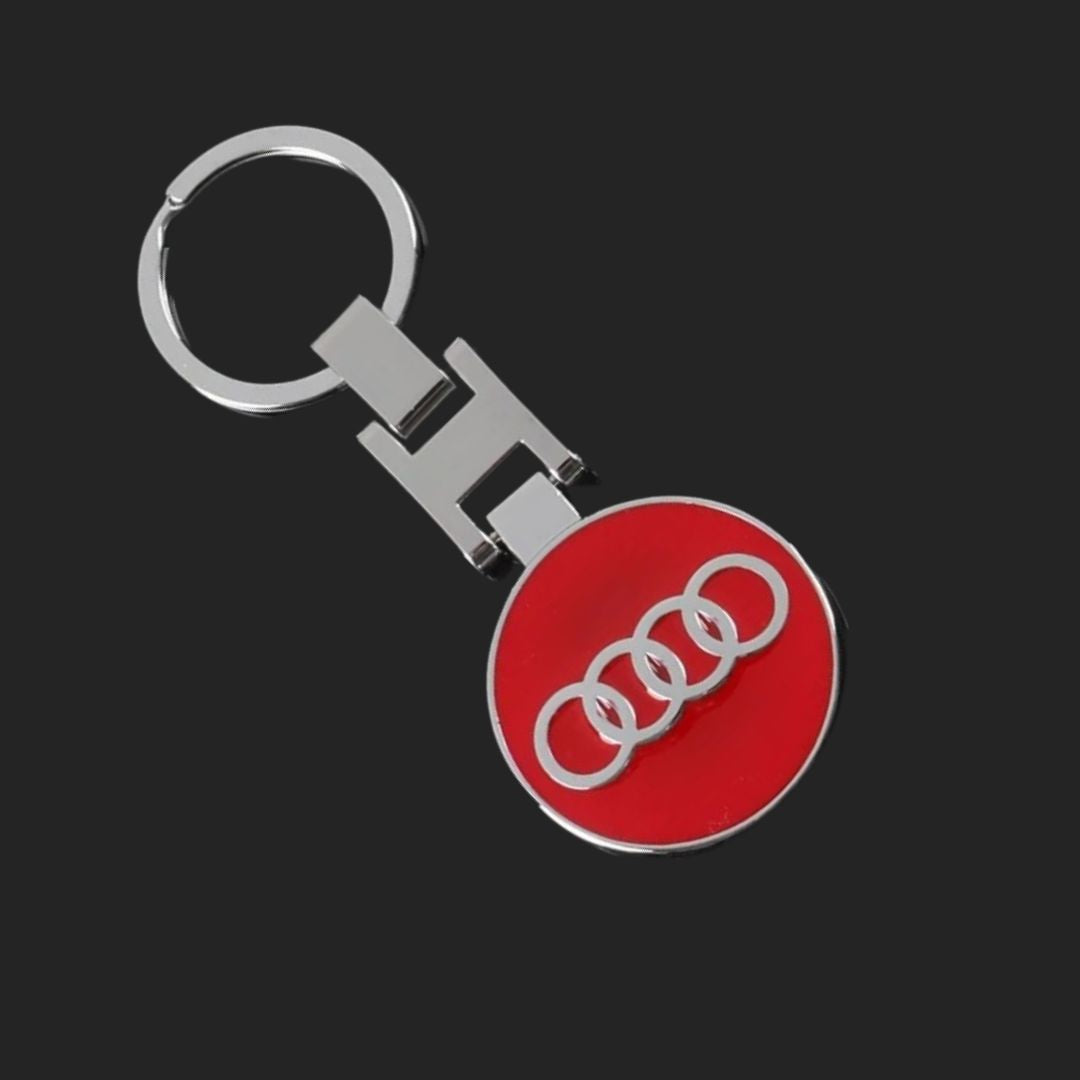Porta-Chaves com o logótipo e marca audi em vermelho ideal para amantes e fãs de carros automóvel