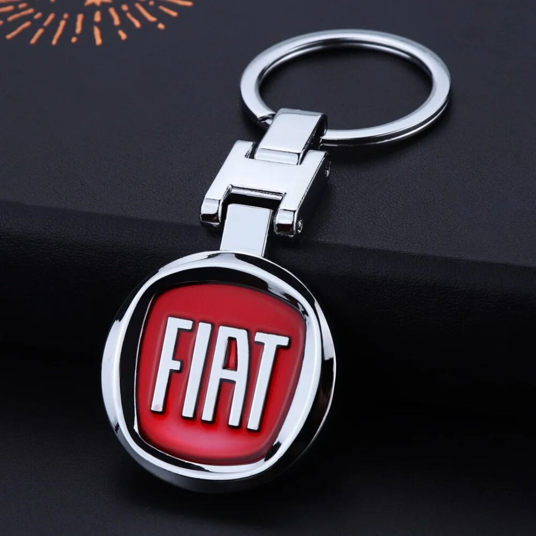Porta-Chaves com o logótipo e marca fiat em vermelho ideal para amantes e fãs de carros automóvel