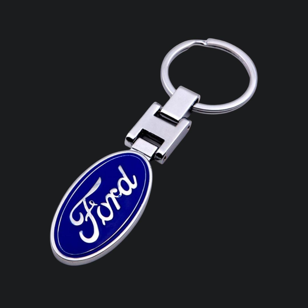 Porta-Chaves com o logótipo e marca ford em azul ideal para amantes e fãs de carros automóvel