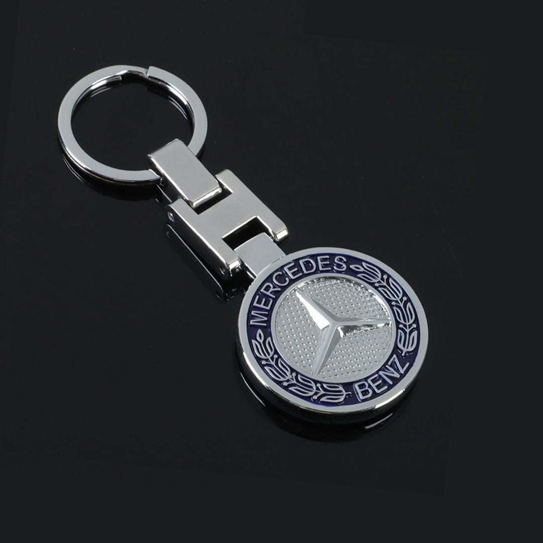 Porta-Chaves com o logótipo e marca mercedes benz em azul e cinzento ideal para amantes e fãs de carros automóvel