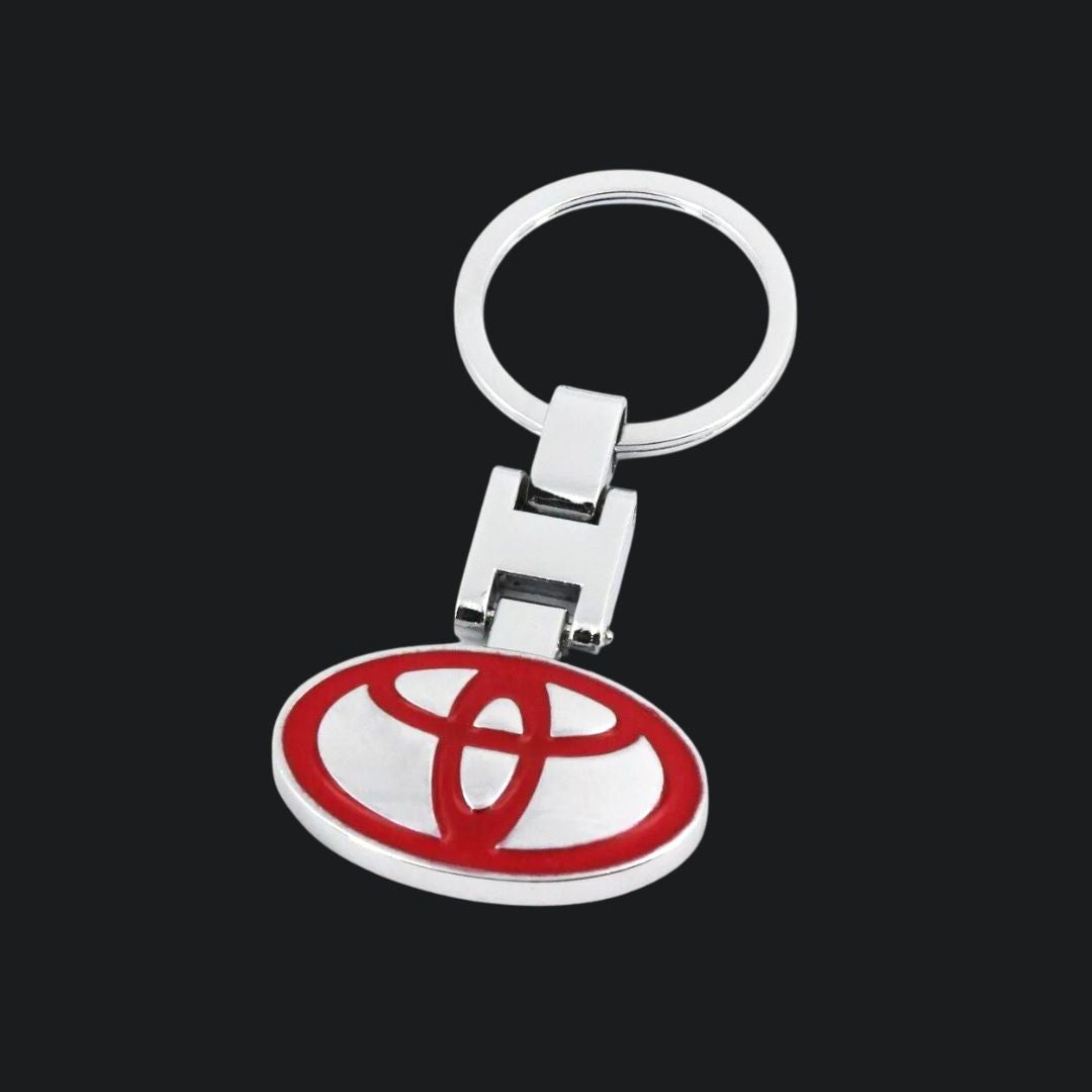 Porta-Chaves com o logótipo e marca toyota em vermelho e branco ideal para amantes e fãs de carros automóvel