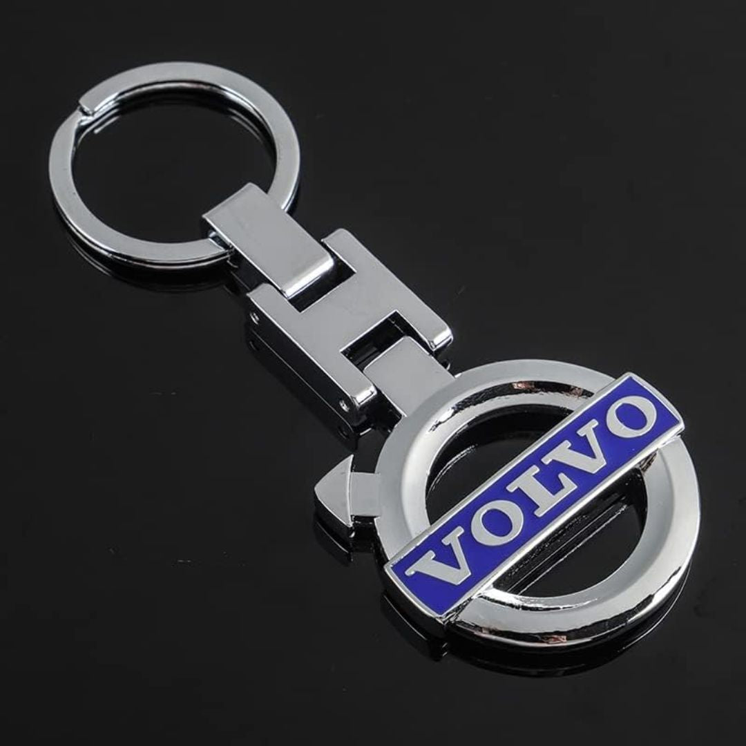 Porta-Chaves com o logótipo e marca volvo em azul e cinzento ideal para amantes e fãs de carros automóvel
