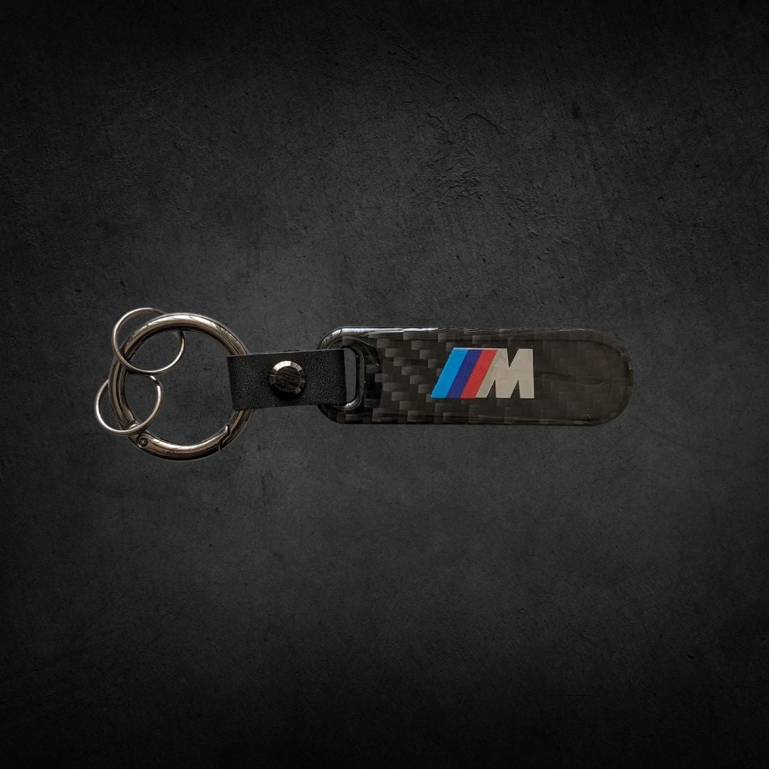 Porta Chaves com Logótipo do carro em carbono da marca bmw m performance automóvel preto com argola