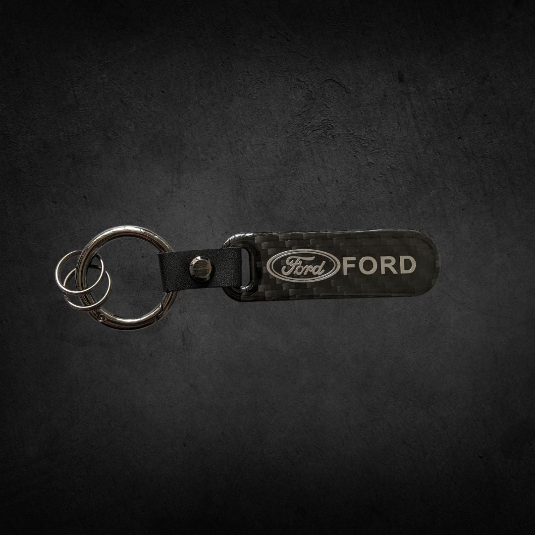 Porta Chaves com Logótipo do carro em carbono da marca ford automóvel preto com argola