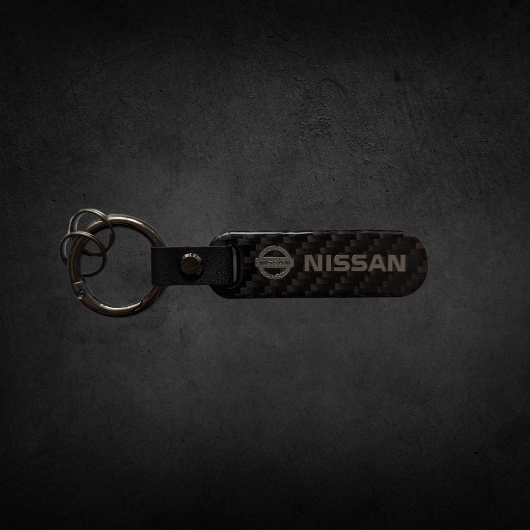 Porta Chaves com Logótipo do carro em carbono da marca nissan automóvel preto com argola