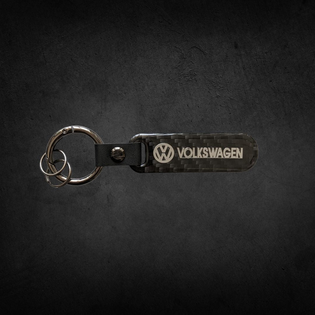 Porta Chaves com Logótipo do carro em carbono da marca volkswagen automóvel preto com argola