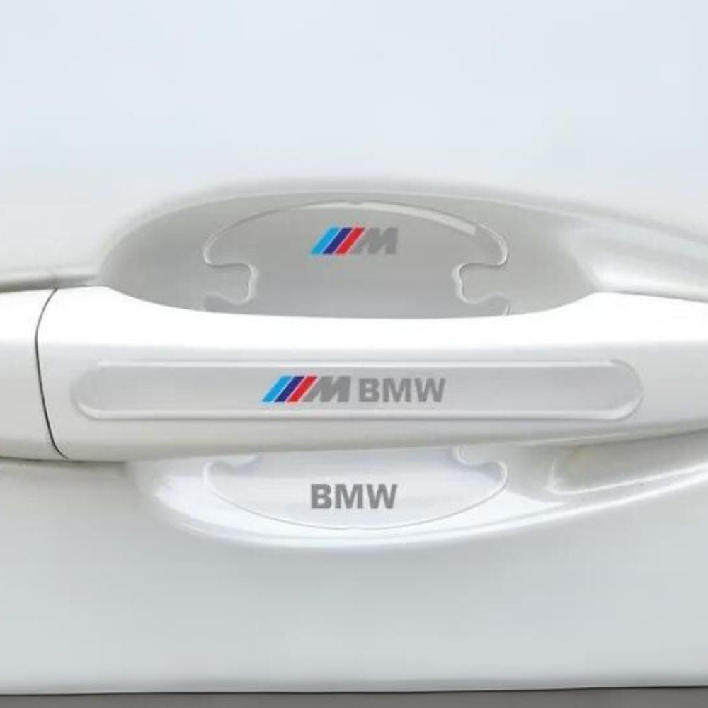 Proteção Anti-Riscos com Logótipo em Gel para os puxadores de porta transparentes com a marca bmw m performance para carro automóvel