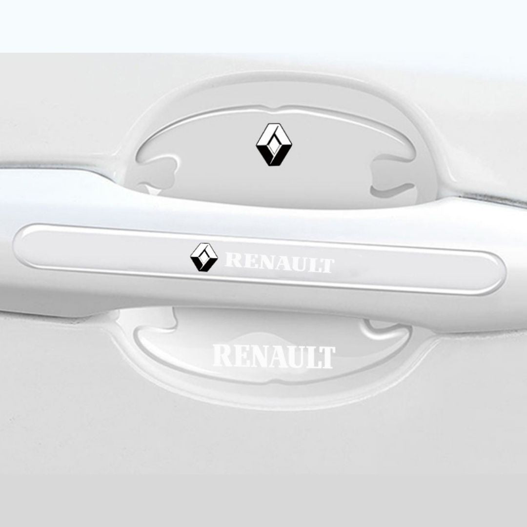 Proteção Anti-Riscos com Logótipo em Gel para os puxadores de porta transparentes com a marca renault para carro automóvel