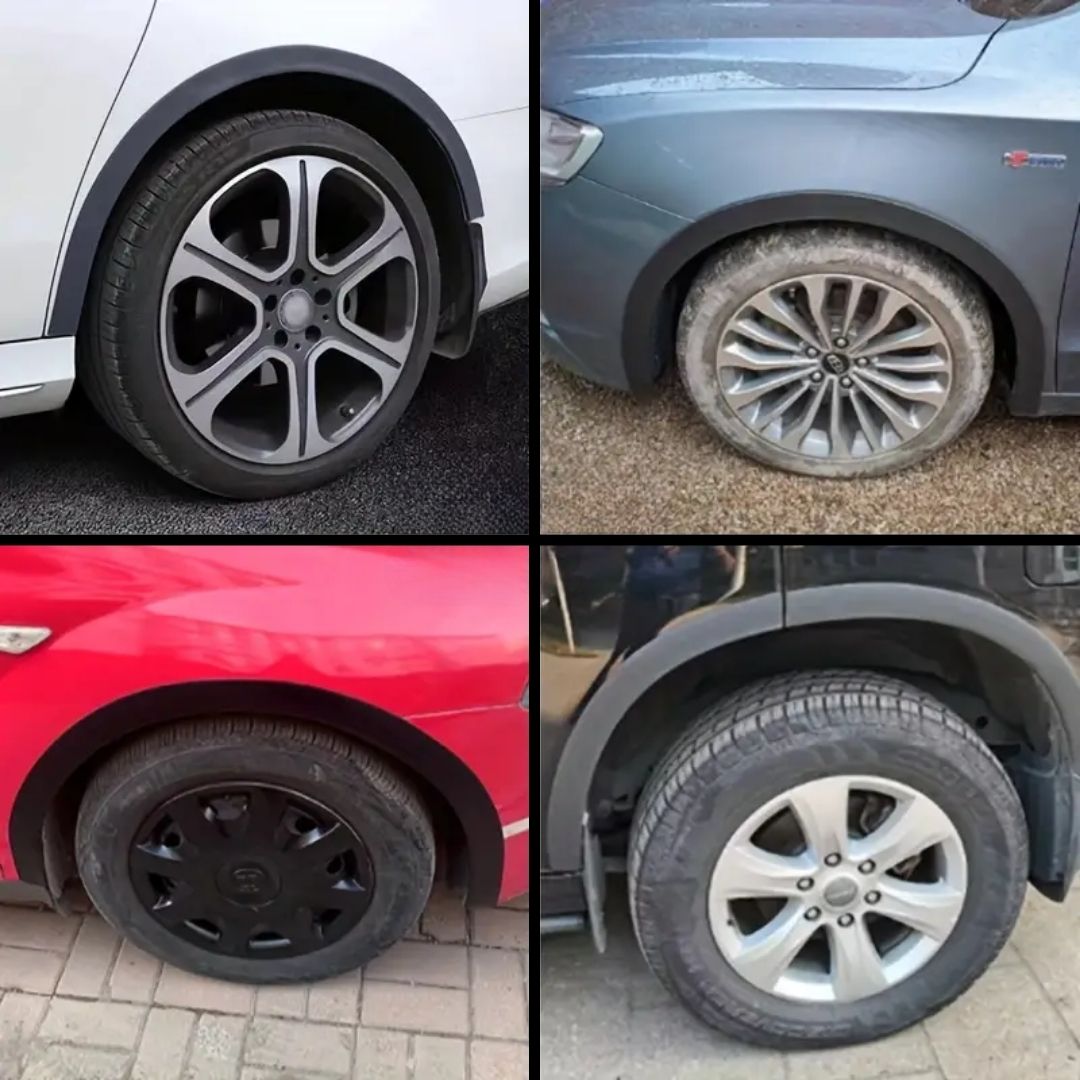 Proteção de rodas e pneus em Borracha acessório proteção contra riscos para automóvel durabilidade e eficiência exemplos em diferentes carros