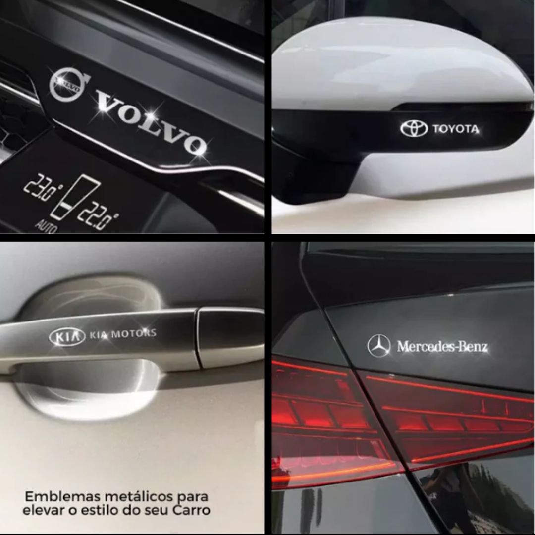 Sticker autocolante metálico com logótipo do carro relevo emblemas volvo toyota kia motors mercedes benz