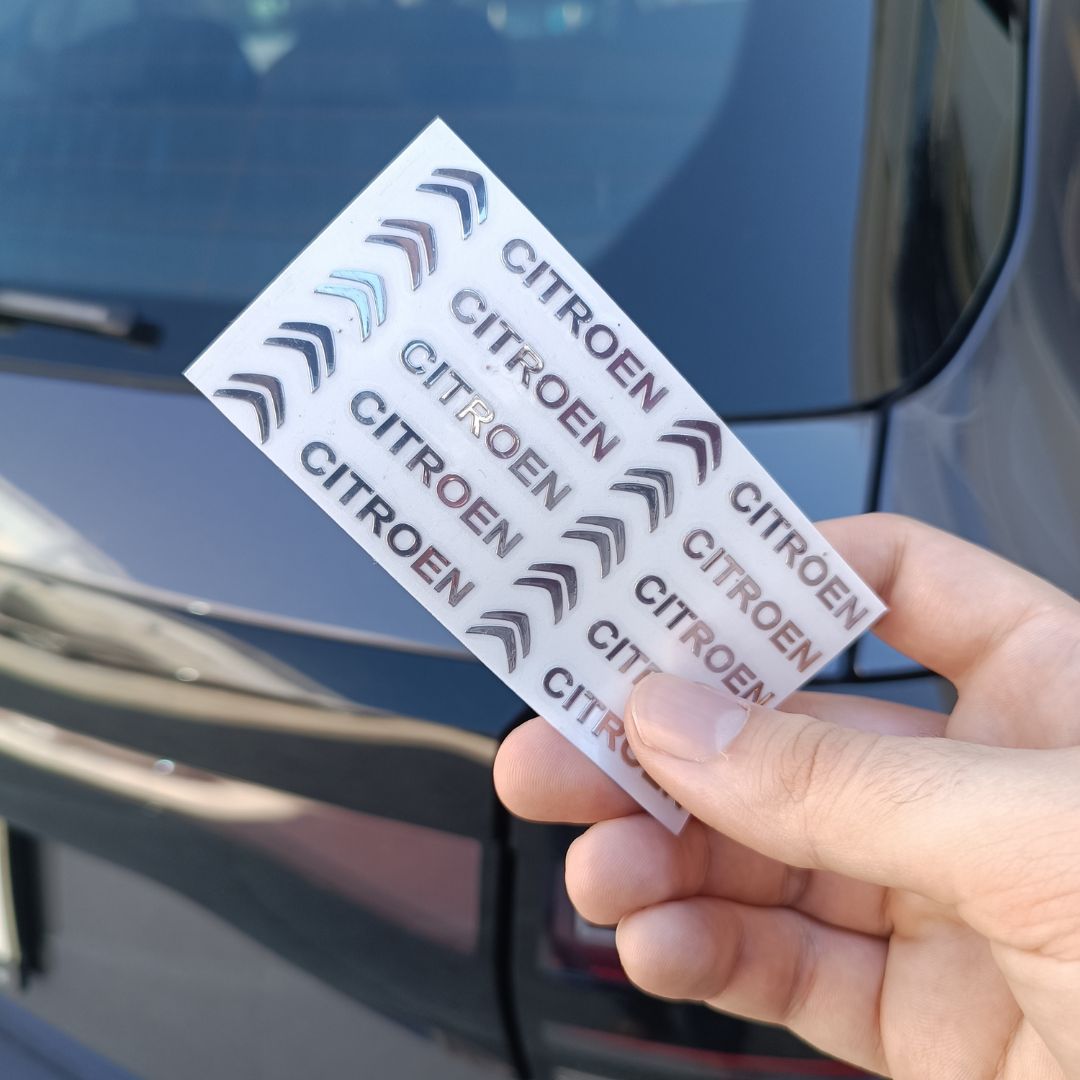 Sticker autocolante metálico com logótipo do carro relevo emblemas citroen automóvel