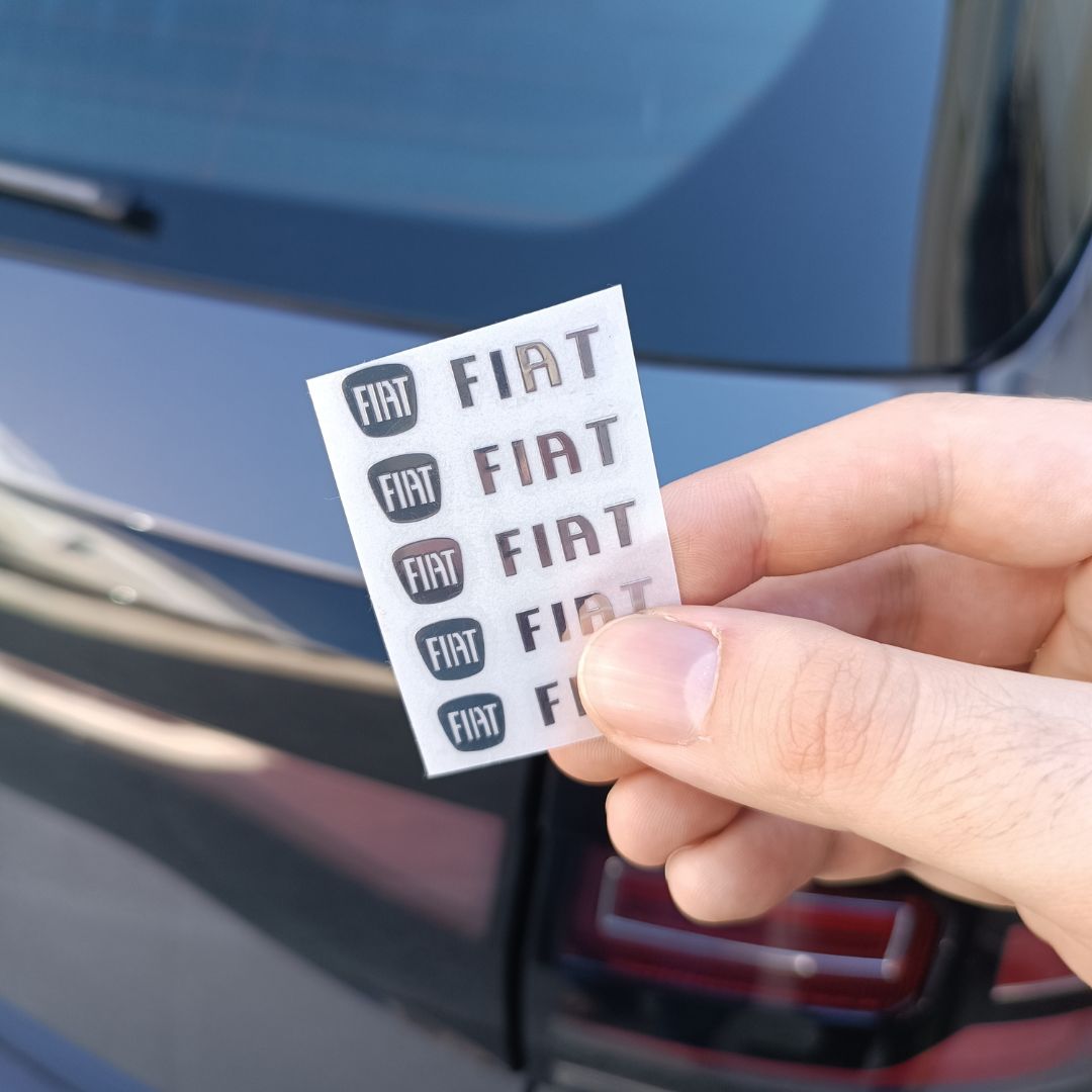 Sticker autocolante metálico com logótipo do carro relevo emblemas fiat automóvel