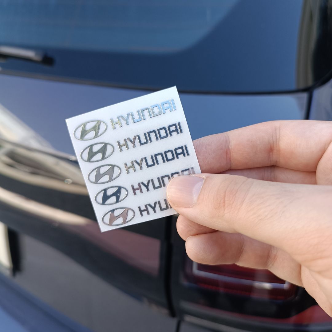 Sticker autocolante metálico com logótipo do carro relevo emblemas hyundai automóvel