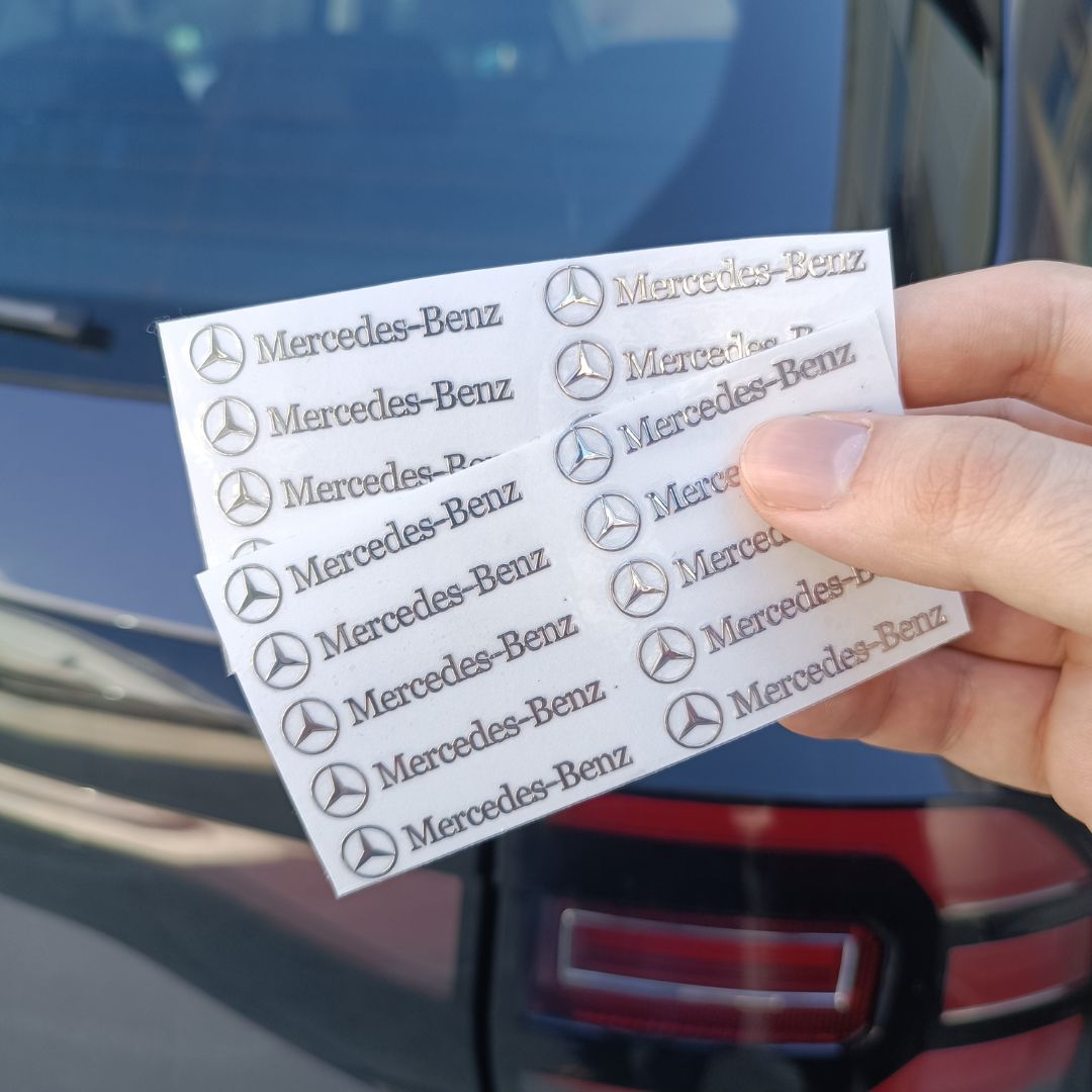 Sticker autocolante metálico com logótipo do carro relevo emblemas mercedes benz automóvel