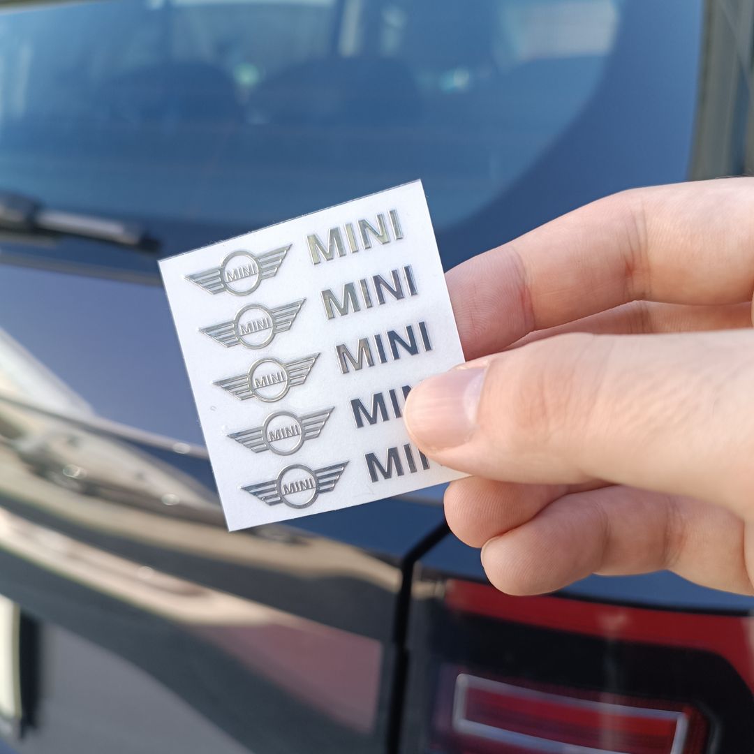 Sticker autocolante metálico com logótipo do carro relevo emblemas mini automóvel