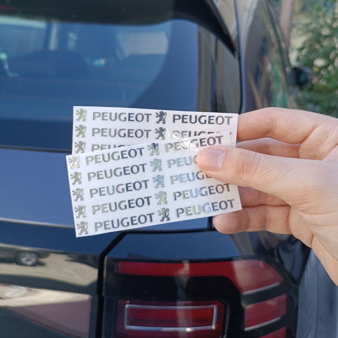 Sticker autocolante metálico com logótipo do carro relevo emblemas peugeot automóvel