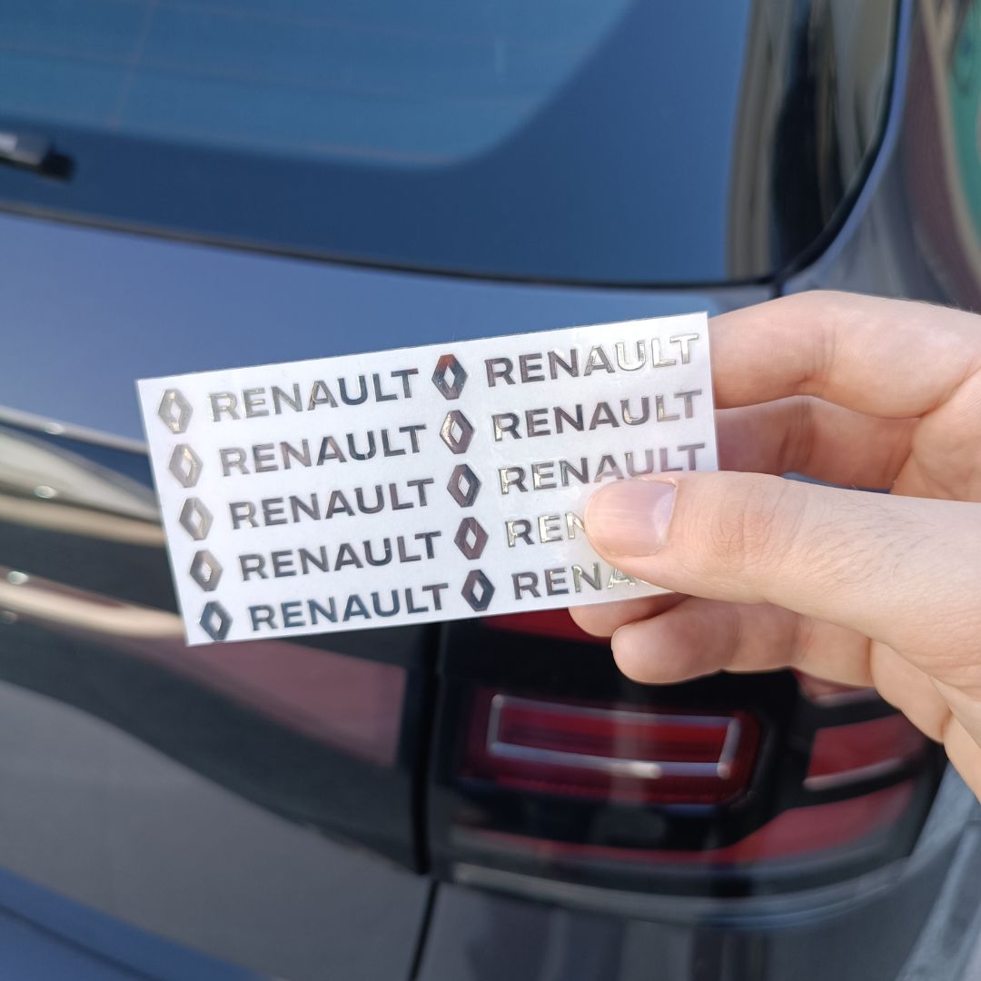 Sticker autocolante metálico com logótipo do carro relevo emblemas renault automóvel