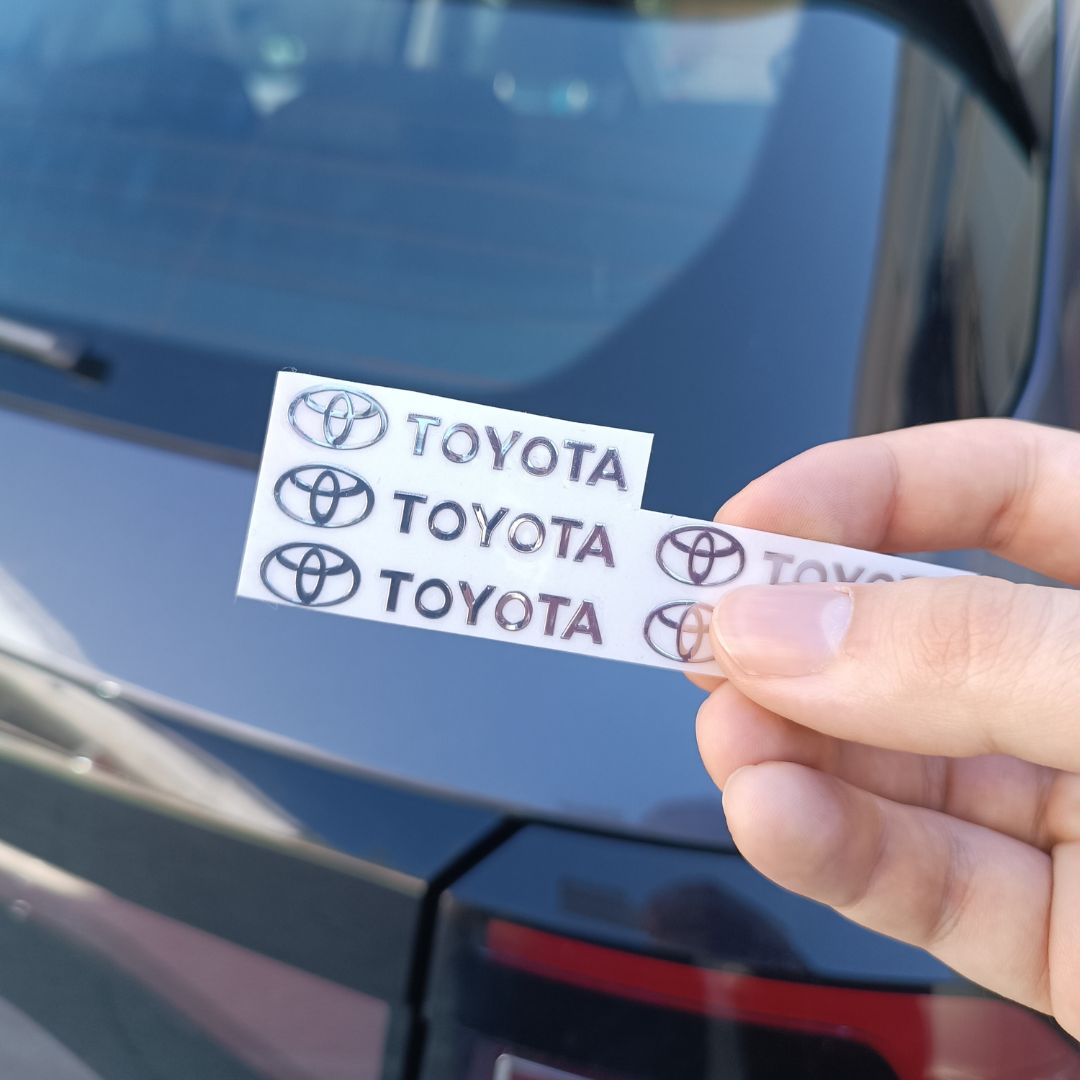 Sticker autocolante metálico com logótipo do carro relevo emblemas toyota automóvel