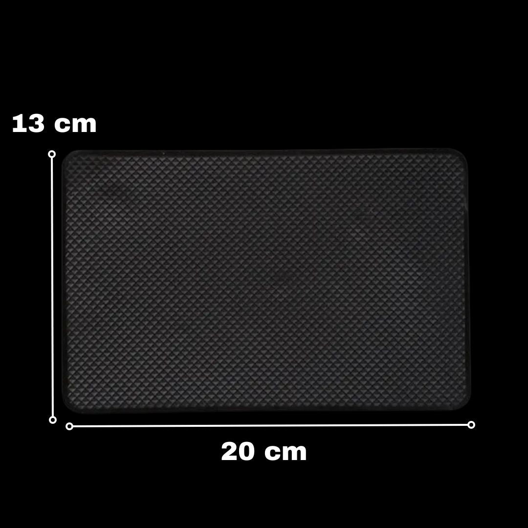 Tapete antiderrapante preto em silicone, dimensões 20cm x 13cm para tablier do carro automóvel