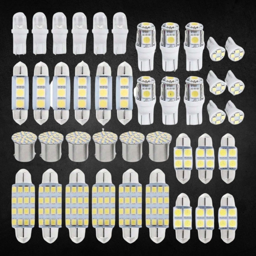 Pack de 42 Lâmpadas LED para substituir todas as luzes essenciais do carro automóvel universal