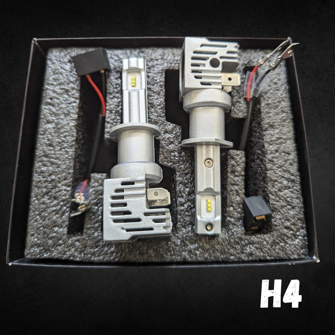 lâmpadas led para faróis versão compacta dentro da caixa modelo h4