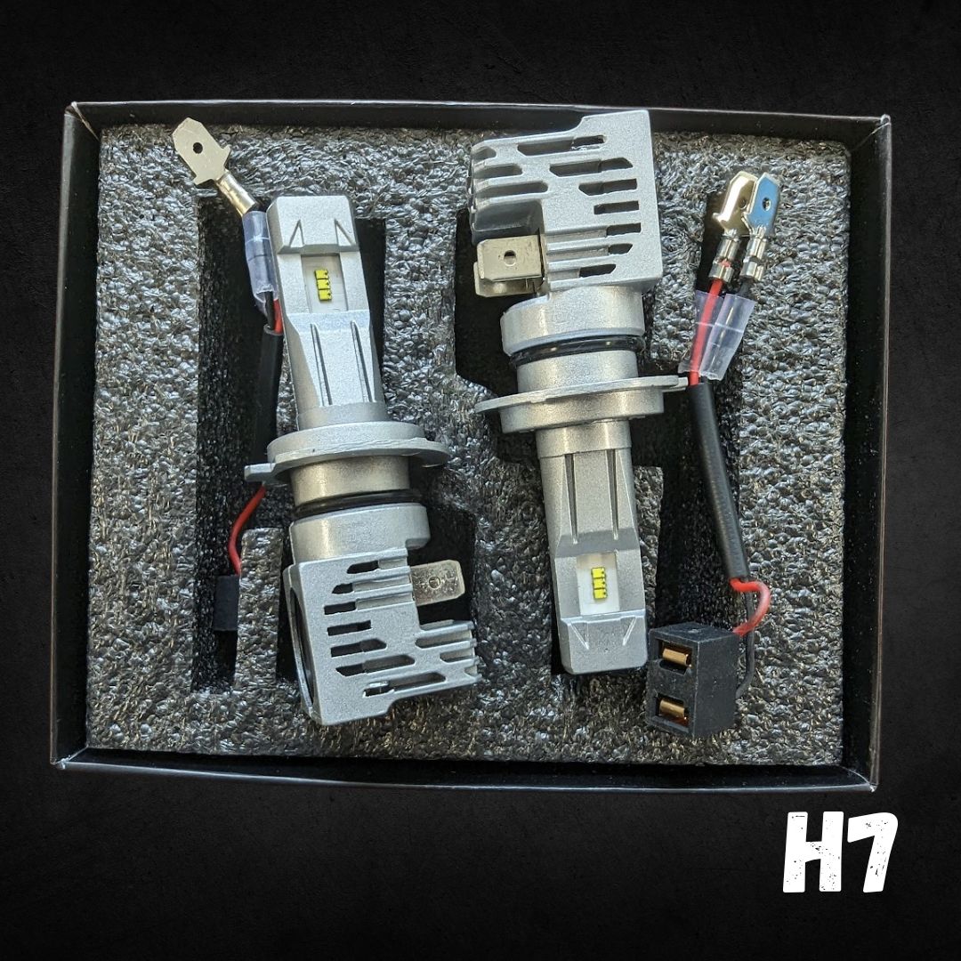 lâmpadas led para faróis versão compacta dentro da caixa modelo h7