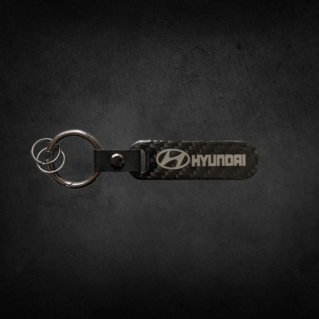 Porta Chaves com Logótipo do carro em carbono da marca hyundai automóvel preto com argola