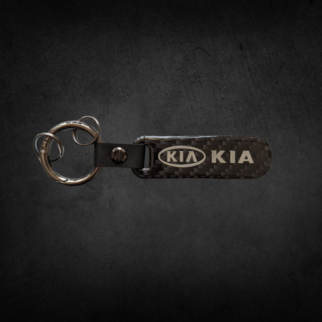 Porta Chaves com Logótipo do carro em carbono da marca kia automóvel preto com argola