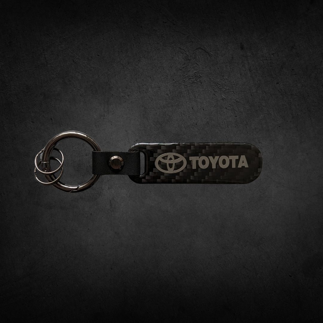 Porta Chaves com Logótipo do carro em carbono da marca toyota automóvel preto com argola