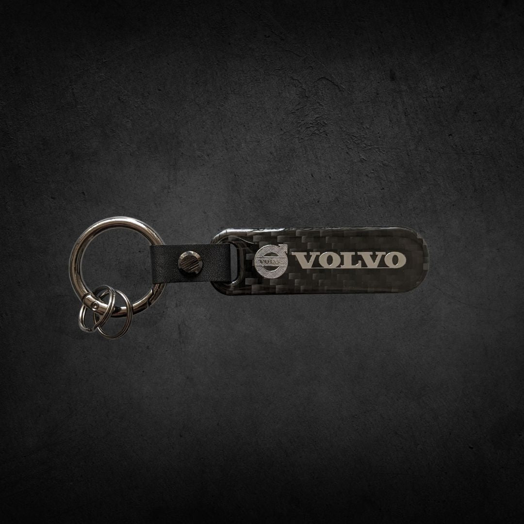 Porta Chaves com Logótipo do carro em carbono da marca volvo automóvel preto com argola