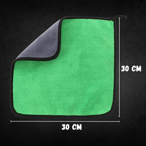 pano de microfibra para lavagem e limpeza automóvel com duas faces verde hidrofóbica carro