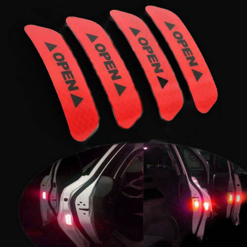 Autocolante Refletor para Porta na cor vermelho viajar de noite carro automóvel