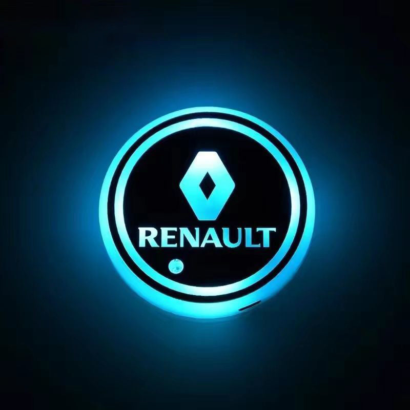 Base de Copos LED Com Logótipo Acessório Automóvel Carro Renault