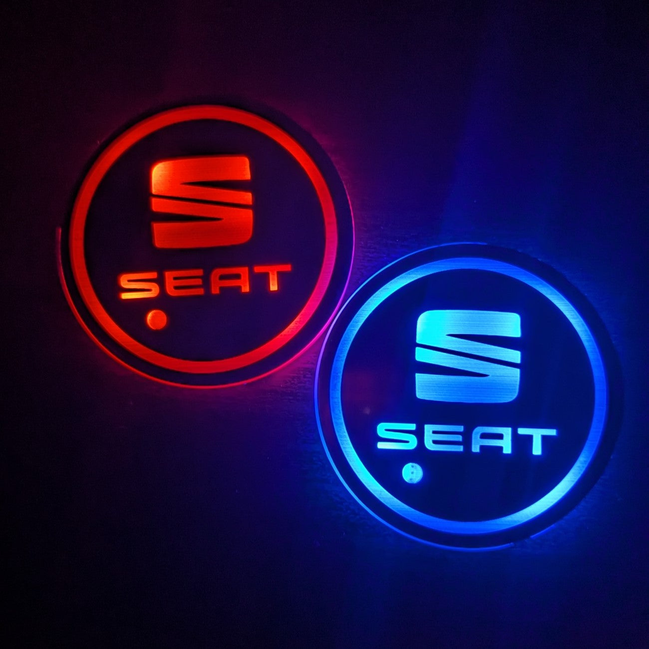 Base de Copos LED Com Logótipo Acessório Automóvel Carro Seat