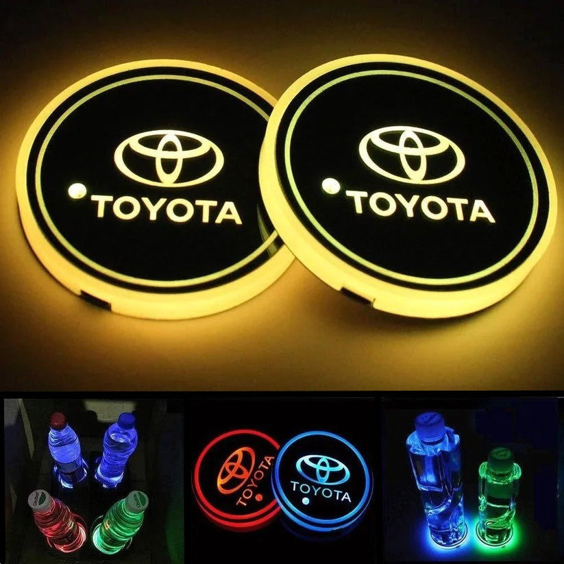 Base de Copos LED Com Logótipo Acessório Automóvel Carro Toyota